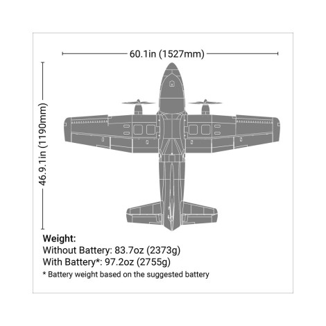 E-flite EC-1500 PNP Basic Twin Electric Airplane (1.5m)